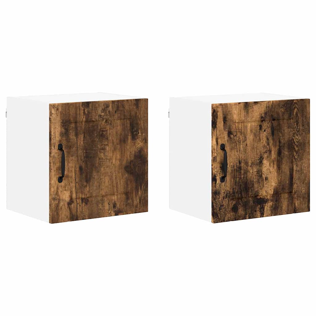 Küchenhängeschrank 2 pcs Geräucherte Eiche 40 x 31 x 40 cm